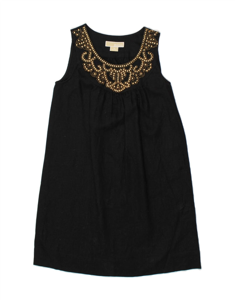 MICHAEL KORS Womens Oversized Sleeveless Shift Dress US 2 XS Black Linen Vintage Michael Kors and Second-Hand Michael Kors from Messina Hembry 