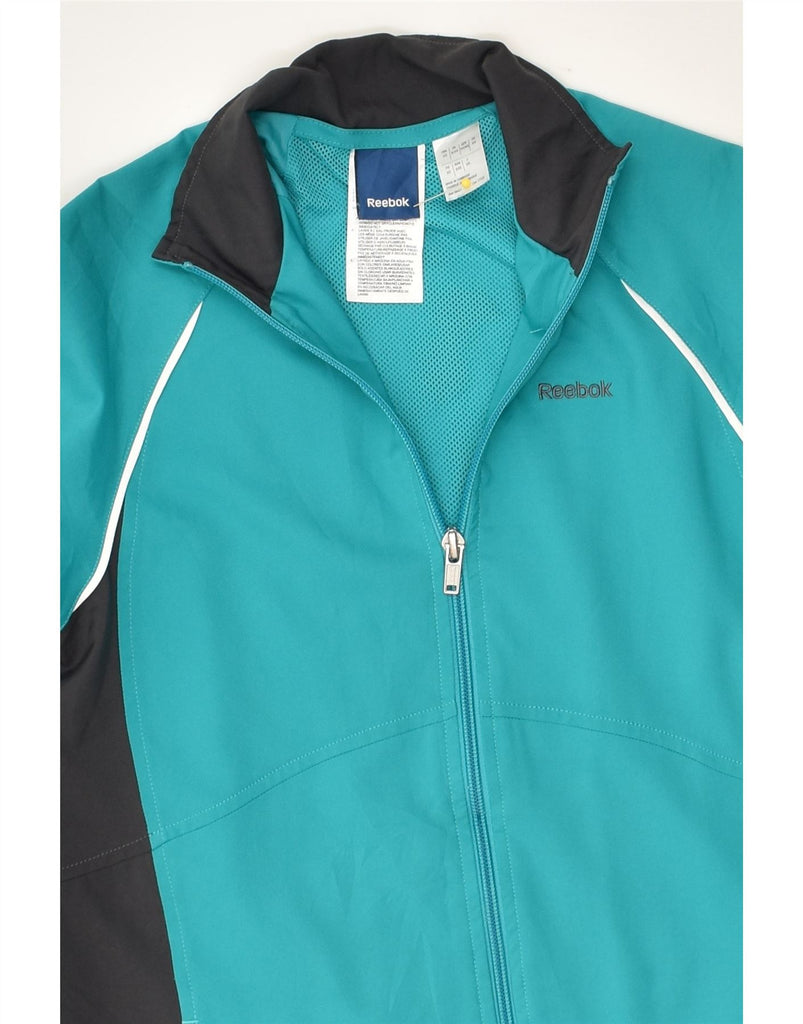 REEBOK Womens Tracksuit Top Jacket UK 6 XS Turquoise Polyester | Vintage Reebok | Thrift | Second-Hand Reebok | Used Clothing | Messina Hembry 