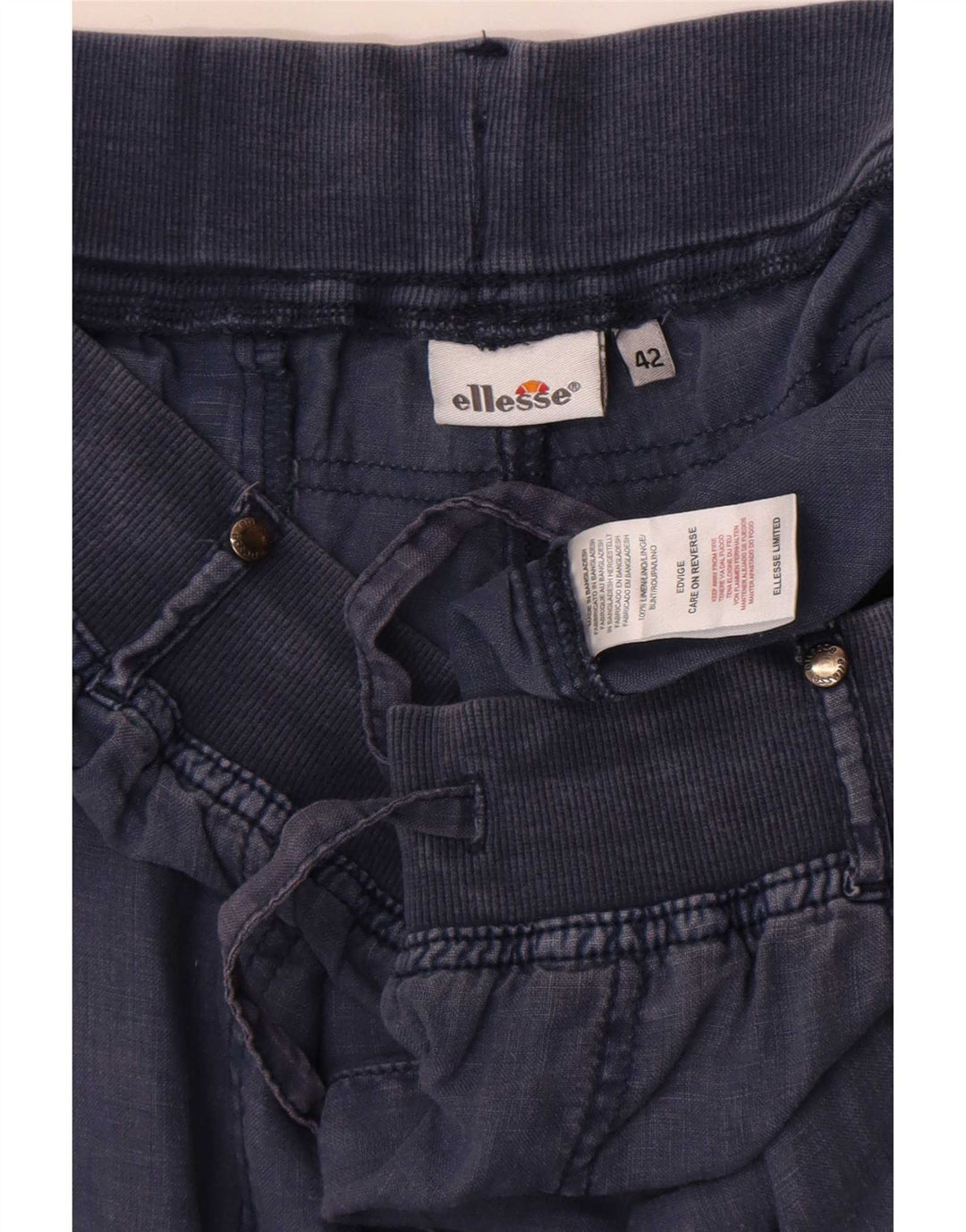 Ellesse Womens Straight Casual Trousers IT 42 Medium W30 L32 Navy Blue