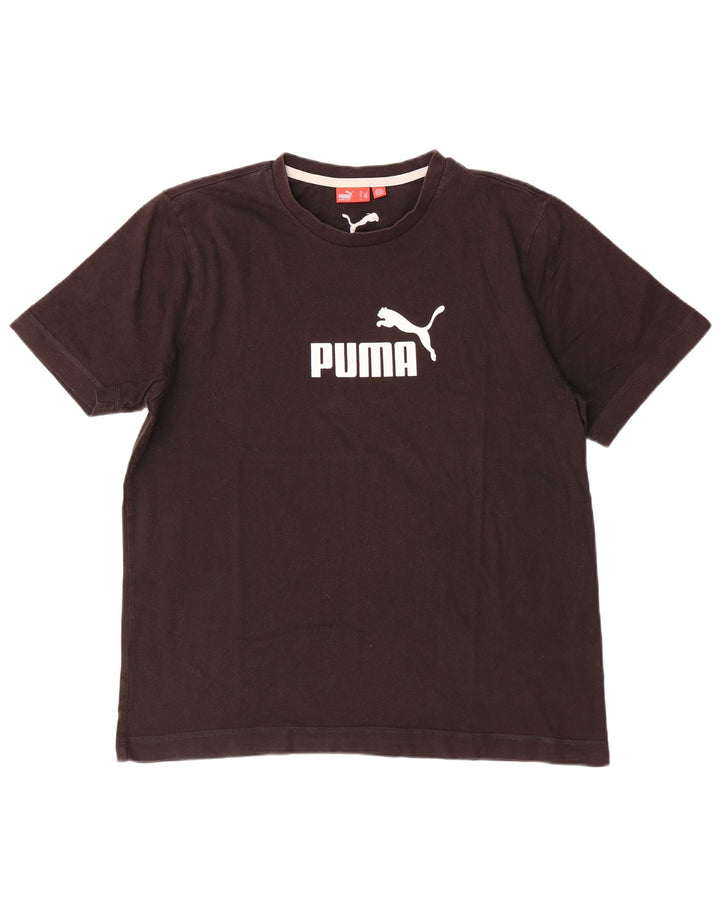 Puma Mens Graphic T-Shirt Top Large Brown Cotton