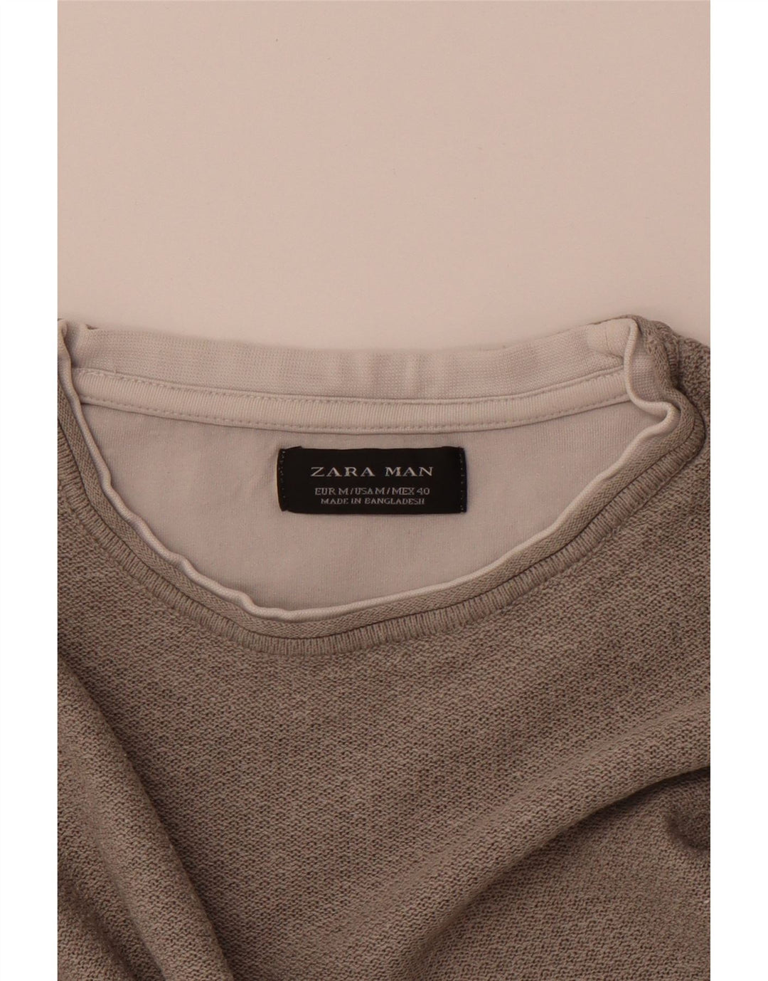 ZARA Mens T-Shirt Top Medium Grey