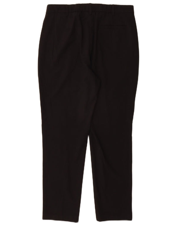 Marks & Spencer Womens High Waist Suit Trousers UK 12 Medium W30 L27 Black