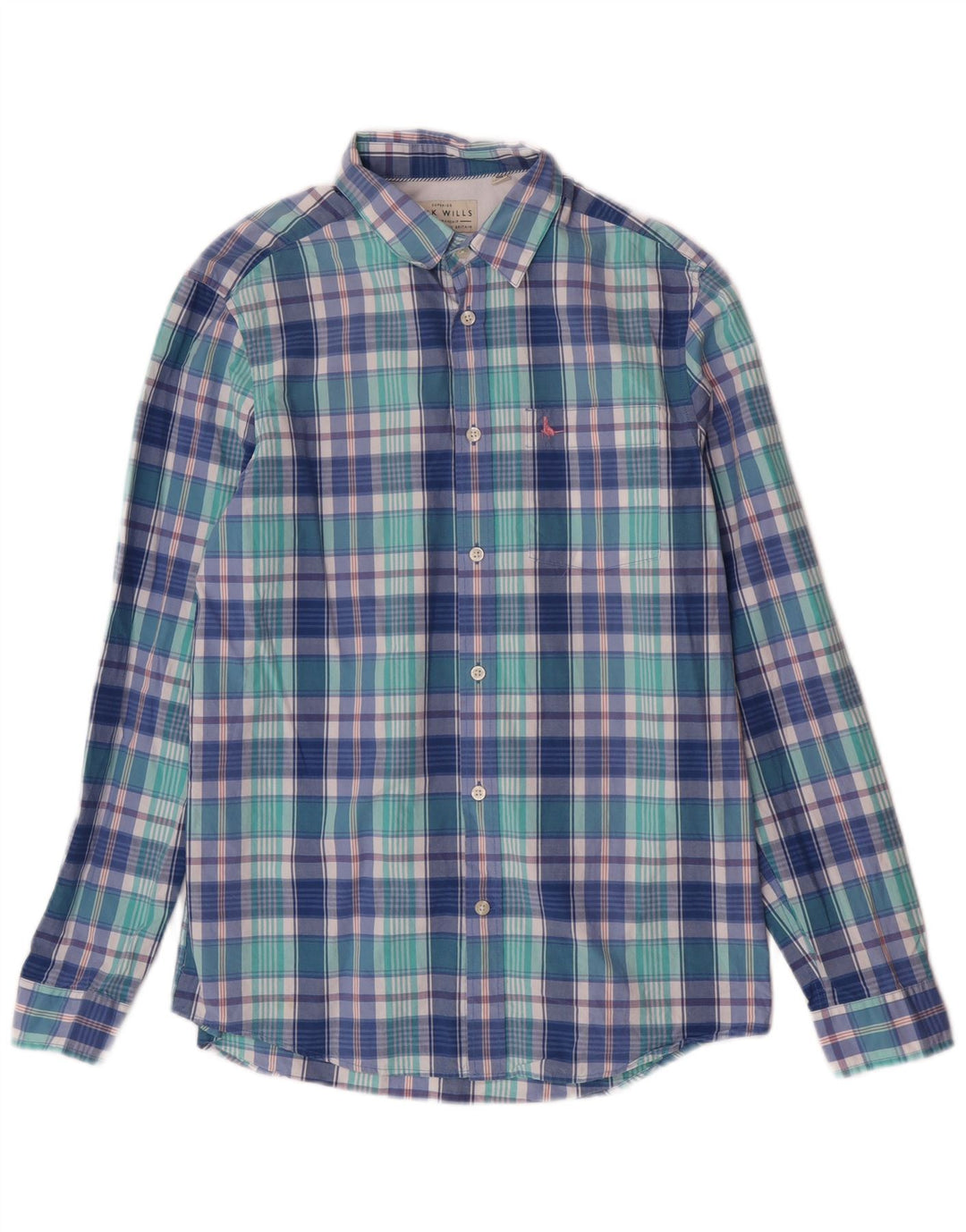 Jack Wills Mens Classic Fit Shirt Small Blue Check Cotton