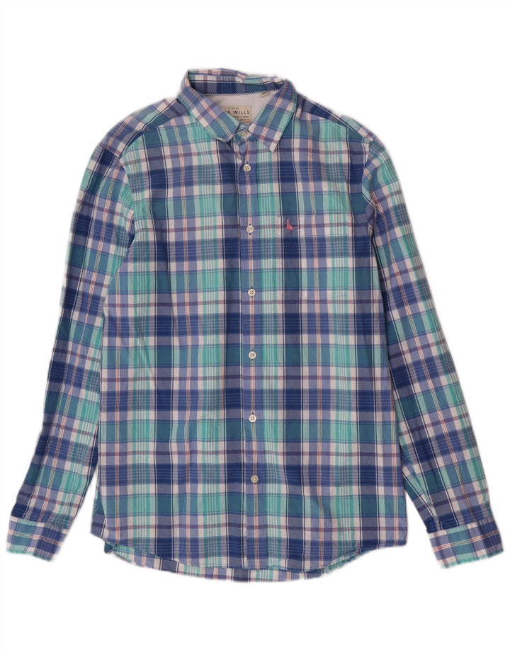 Jack Wills Mens Classic Fit Shirt Small Blue Check Cotton