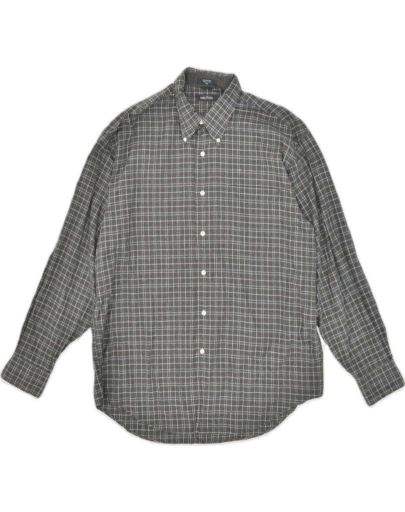 NAUTICA Mens Shirt XL Grey Check Cotton | Vintage Nautica | Thrift | Second-Hand Nautica | Used Clothing | Messina Hembry 