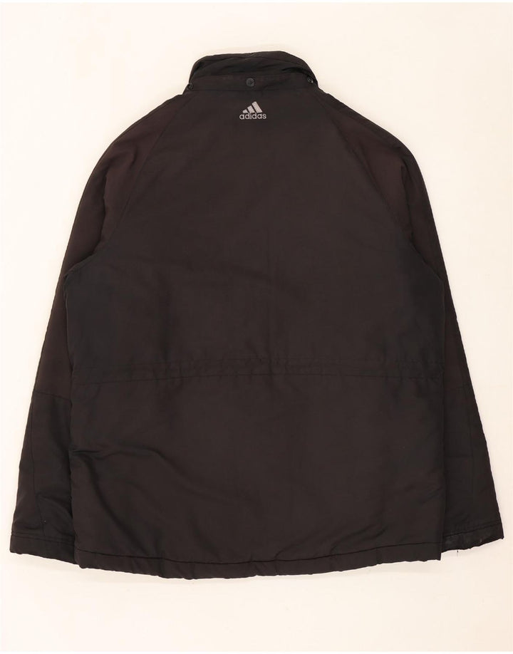 ADIDAS Mens Windbreaker Jacket UK 40 Large Black Polyester