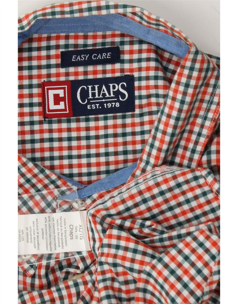 CHAPS Mens Shirt XL Red Check Cotton Vintage Chaps and Second-Hand Chaps from Messina Hembry 