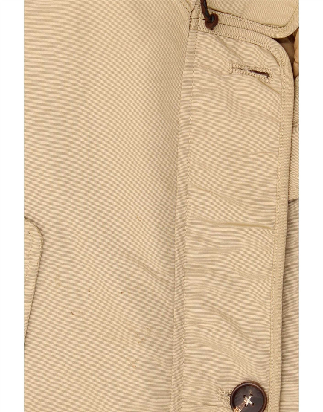 Massimo Dutti Womens Hooded Oversized Parka Jacket UK 6 XS Khaki