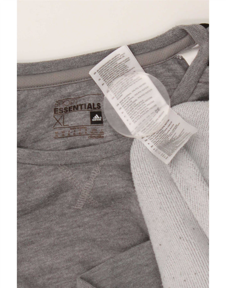 Adidas Mens Sweatshirt Jumper XL Grey Flecked Polyester