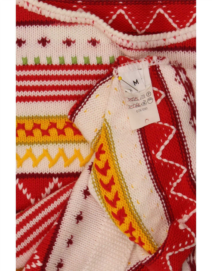 Vintage Womens Boat Neck Jumper Sweater UK 12 Medium Multicoloured