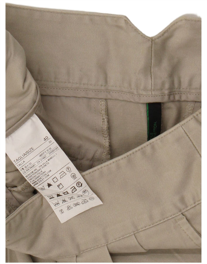 BENETTON Womens Mini Skirt IT 40 Small W28  Beige Cotton