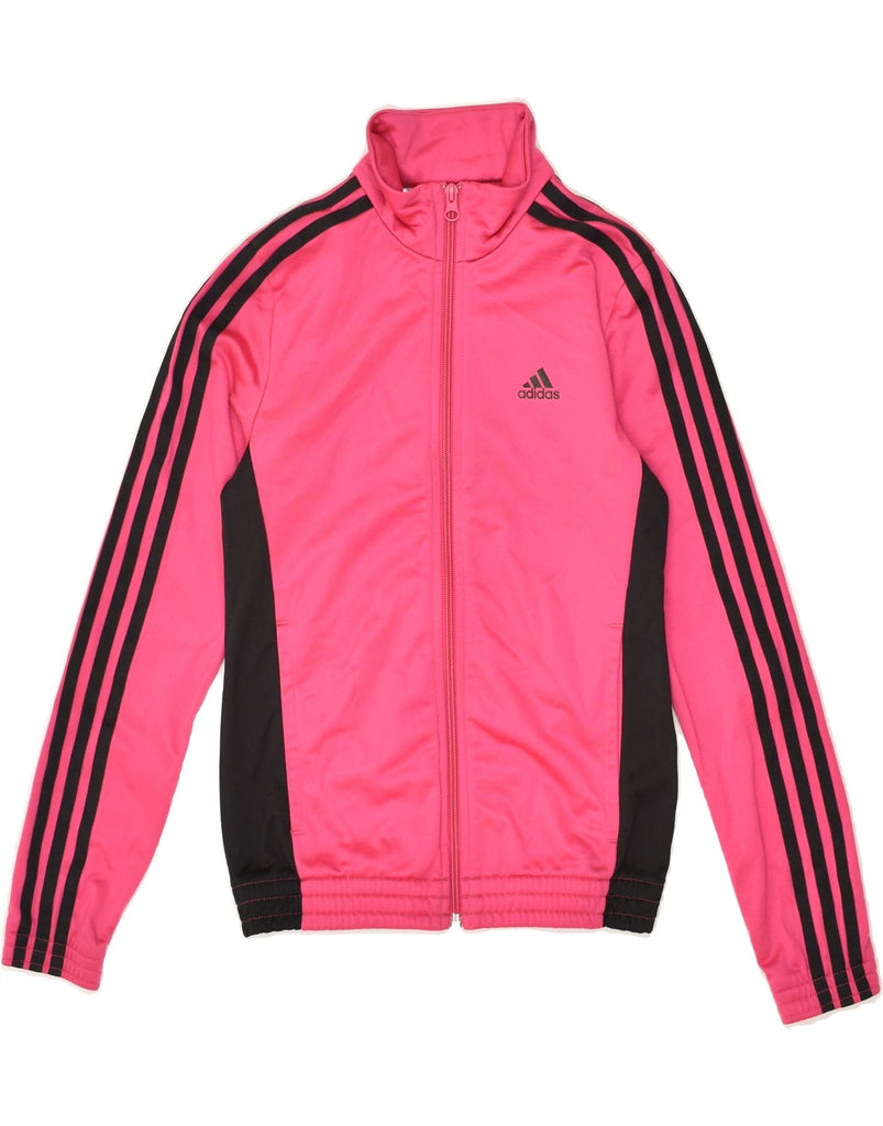 ADIDAS Girls Tracksuit Top Jacket 11-12 Years Pink Polyester | Vintage Adidas | Thrift | Second-Hand Adidas | Used Clothing | Messina Hembry 