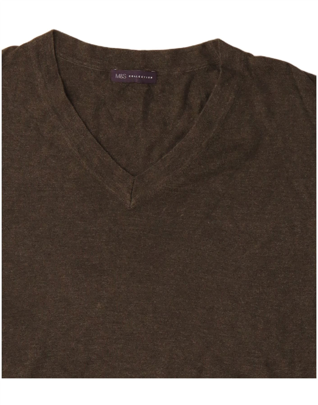 Marks & Spencer Womens Oversized V-Neck Jumper Sweater UK 10 Small Khaki