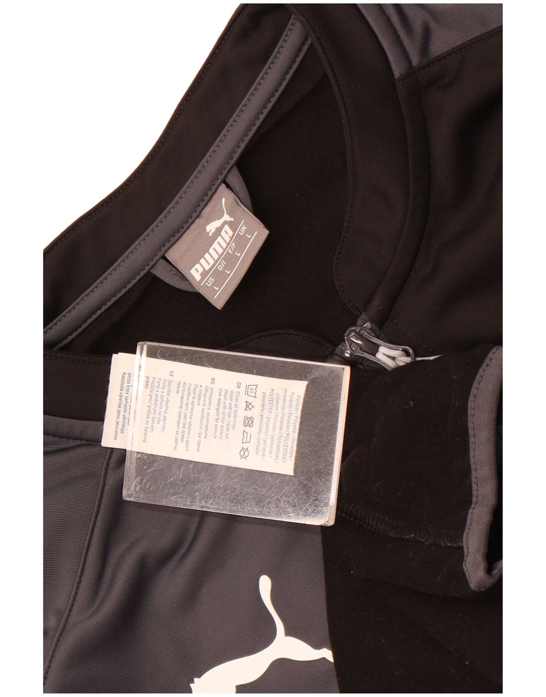 Puma Mens Tracksuit Top Jacket Large Black Colourblock Polyester