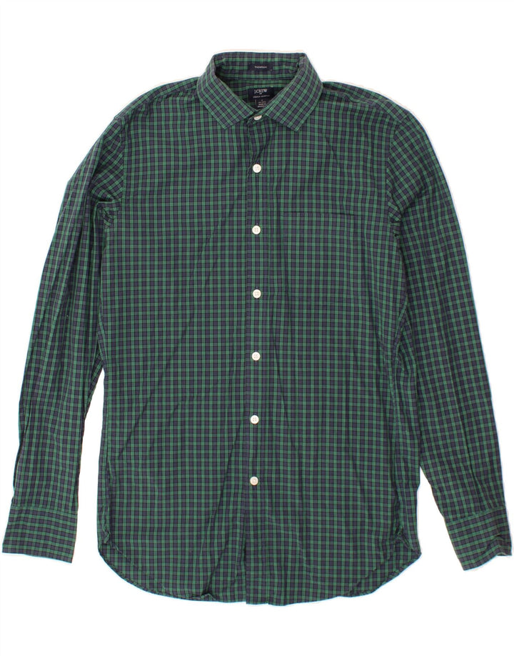 J. CREW Mens Thompson Shirt Size 14 1/2 Small Green Check Cotton Vintage J. Crew and Second-Hand J. Crew from Messina Hembry 