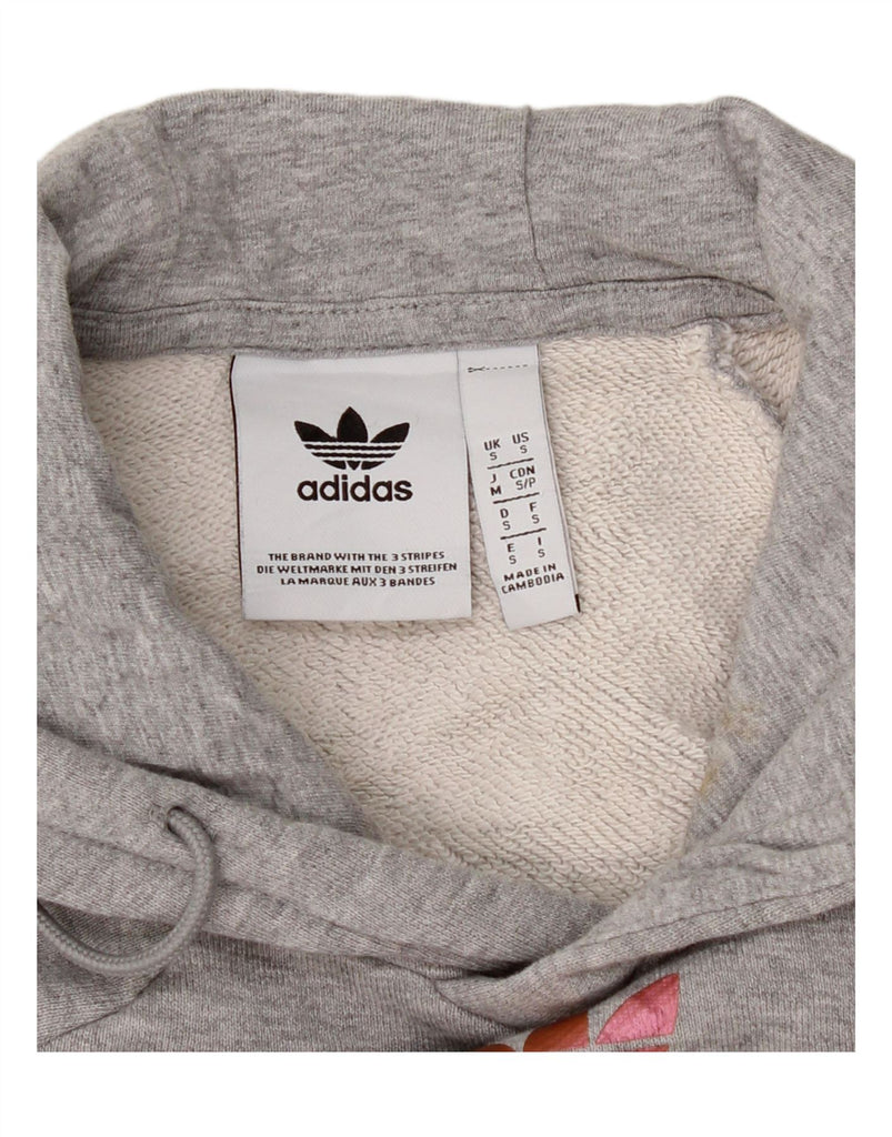 ADIDAS Mens Graphic Hoodie Jumper Small Grey Cotton Vintage Adidas and Second-Hand Adidas from Messina Hembry 