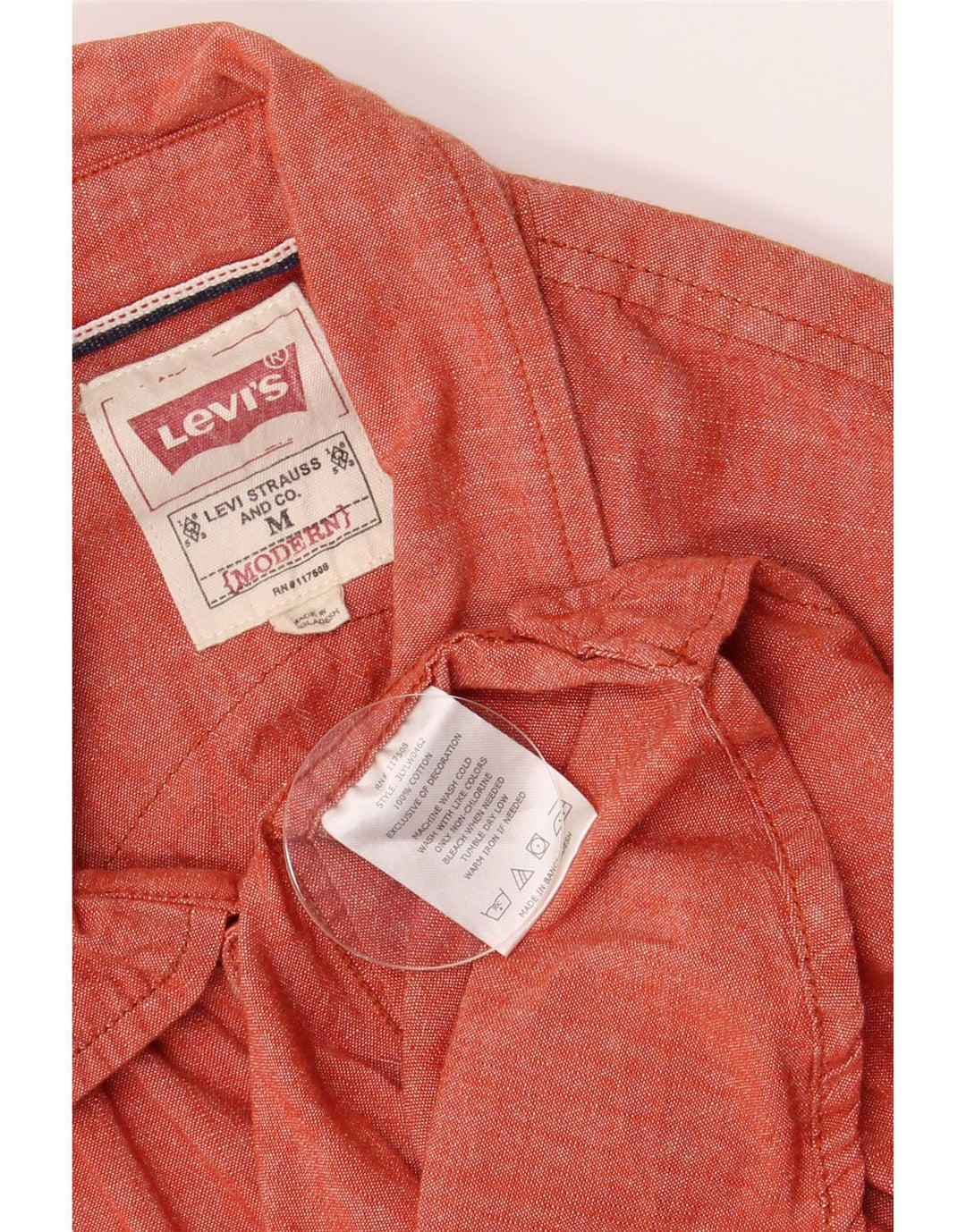 Levi's Mens Shirt Medium Red Cotton