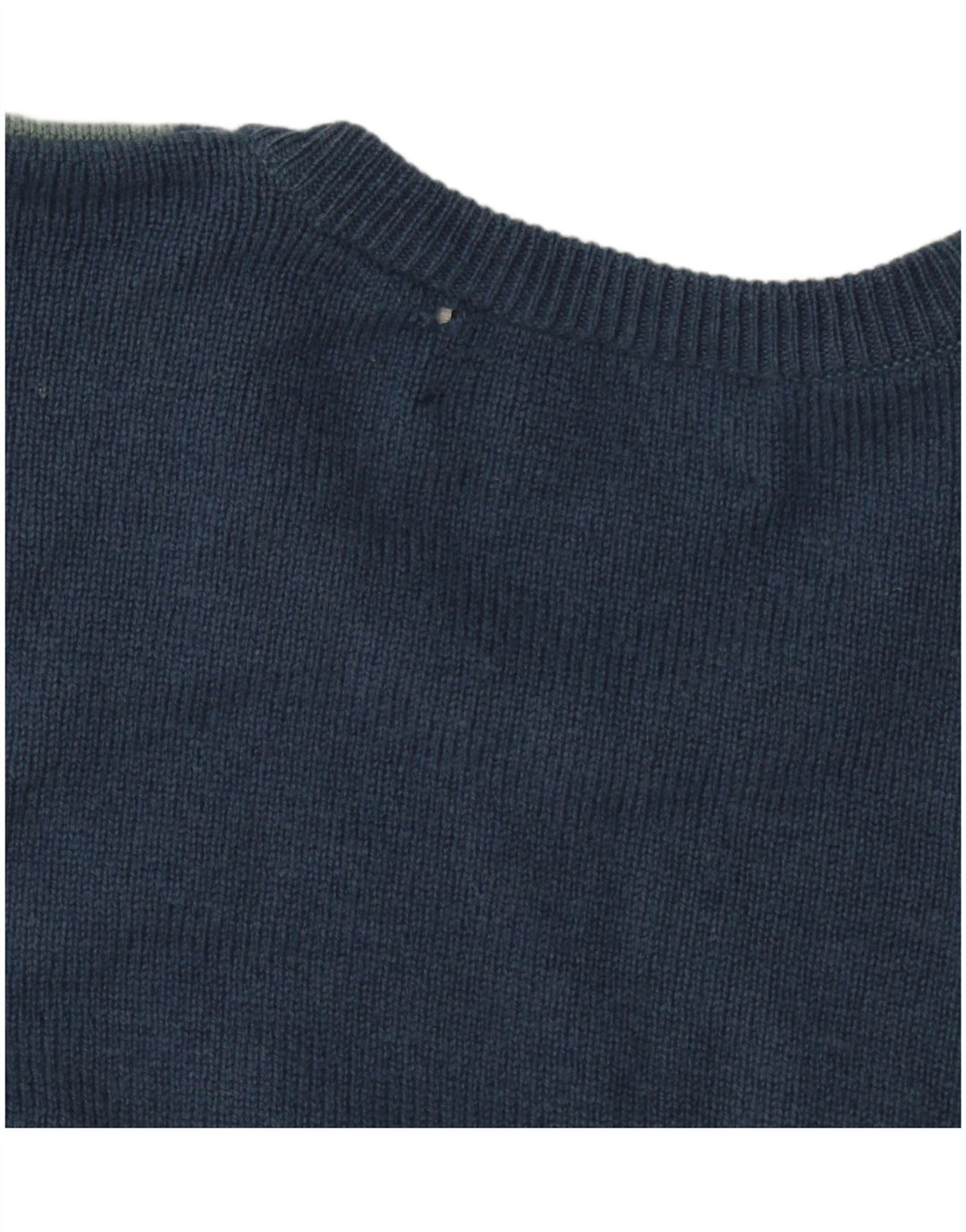 Lyle & Scott Mens Crew Neck Jumper Sweater Large Navy Blue Argyle/Diamond
