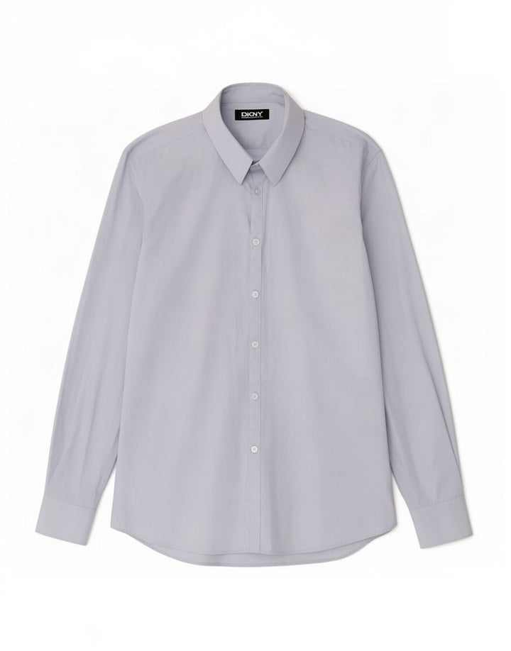 Dkny Mens Shirt Size 16 Large Blue Cotton
