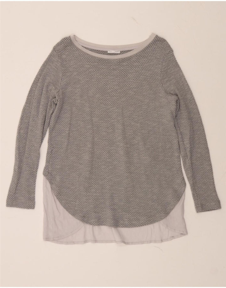 ZARA Womens Top Long Sleeve UK 14 Medium Grey Colourblock Vintage Zara and Second-Hand Zara from Messina Hembry 