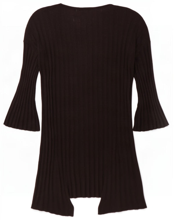 Topshop Womens Oversized Longline Open Cardigan Sweater UK 10 Small Black
