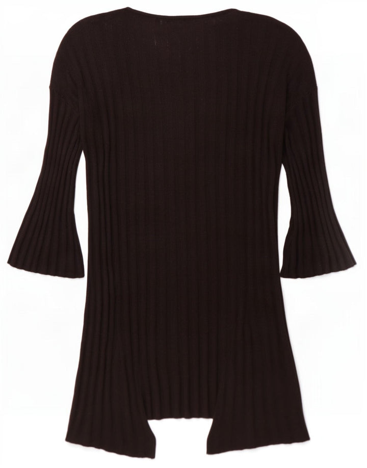 Topshop Womens Oversized Longline Open Cardigan Sweater UK 10 Small Black