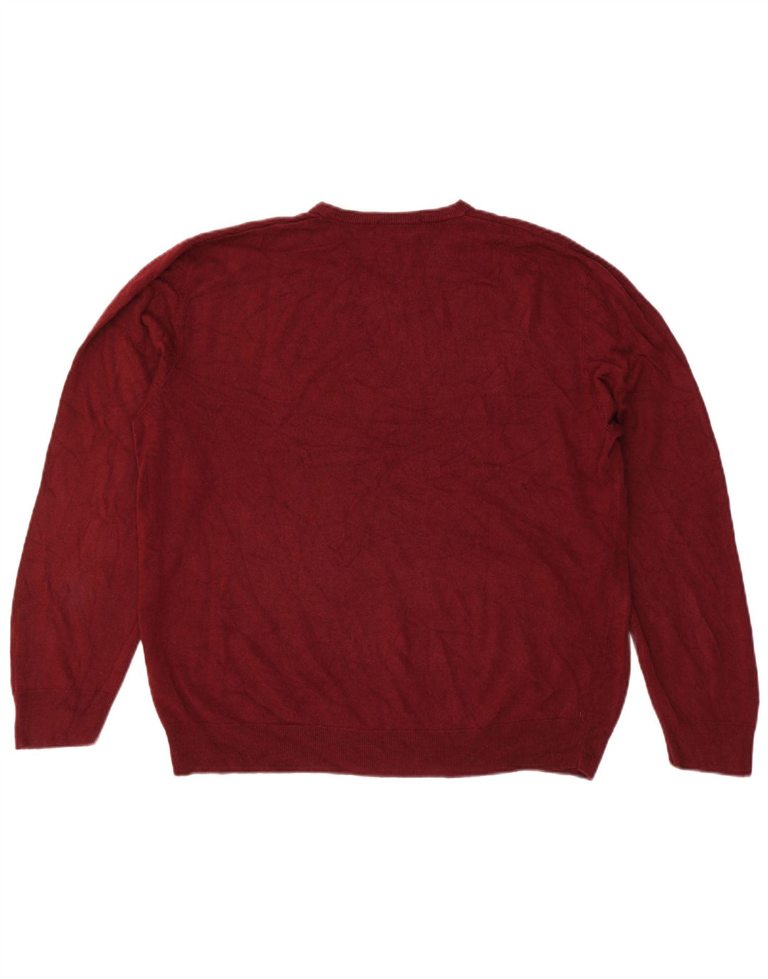 Marks & Spencer Mens Blue Harbour V-Neck Jumper Sweater 2XL Burgundy