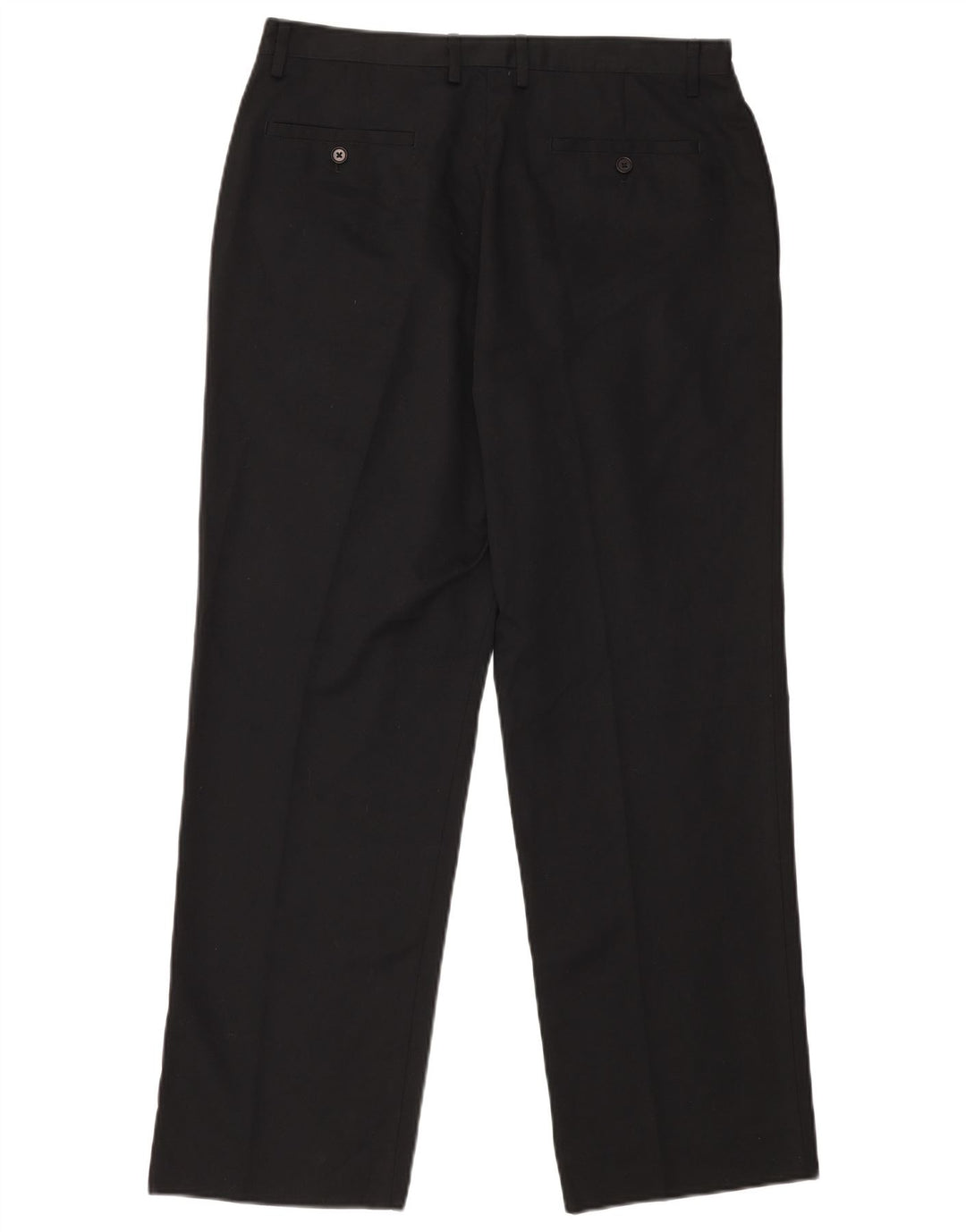 DKNY Mens Straight Chino Trousers W34 L30 Black Polyester
