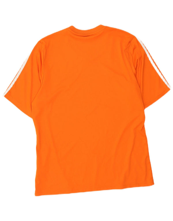 Adidas Mens Climalite T-Shirt Top Large Orange Polyester