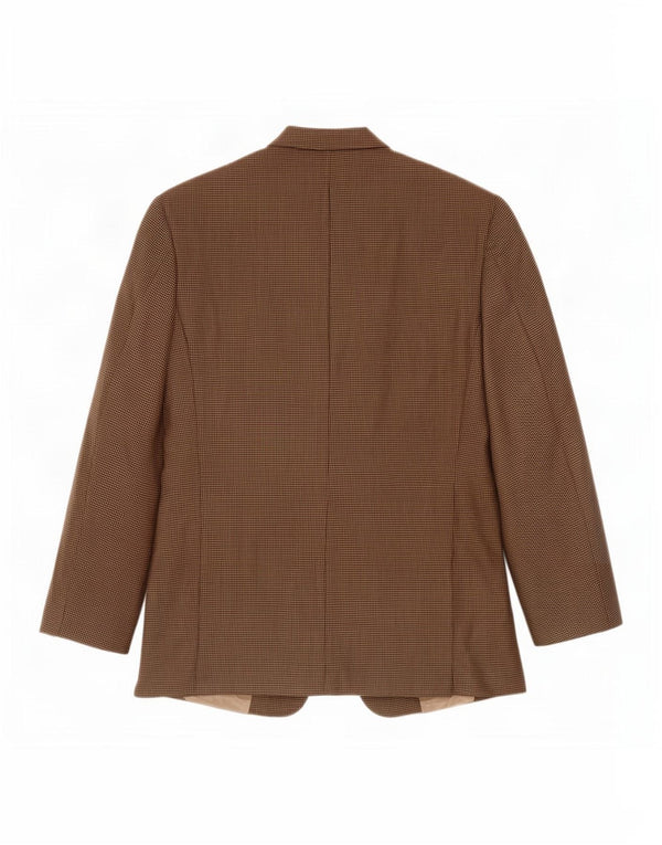 Burberry Mens 2 Button Blazer Jacket UK 44 Large Brown Houndstooth Wool
