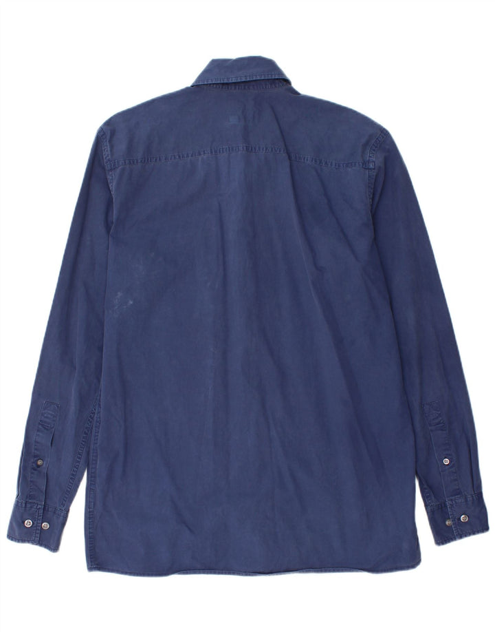 Gas Mens Shirt Small Navy Blue Cotton