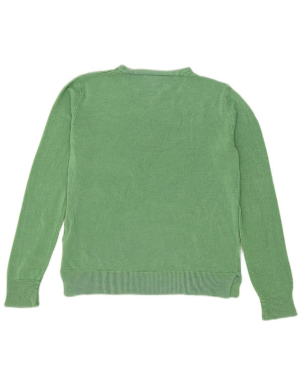 Marks & Spencer Womens Boat Neck Jumper Sweater UK 10 Small  Green Acrylic