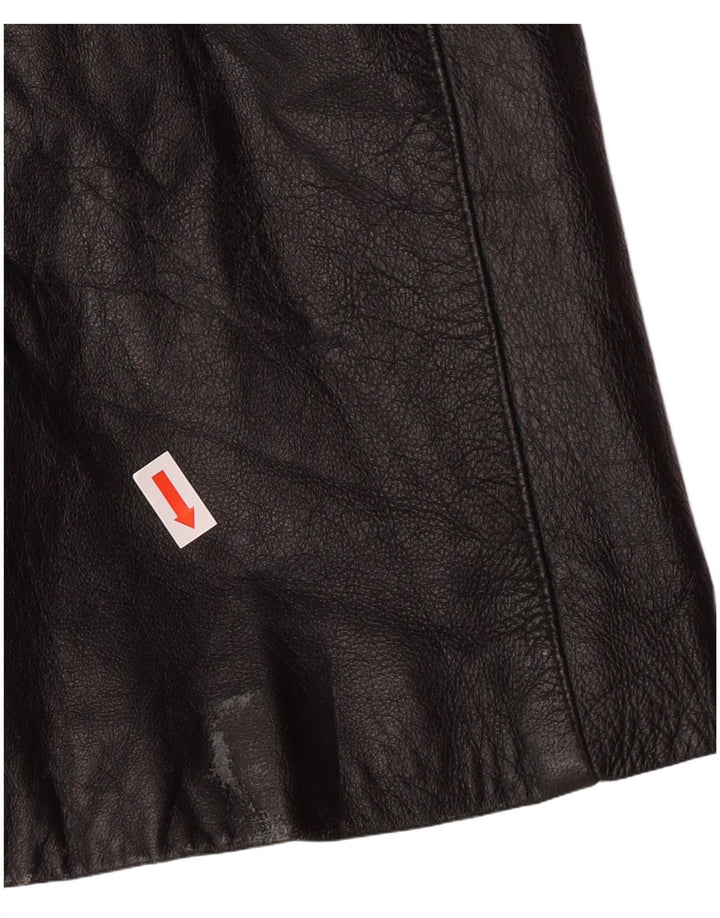 NEW COLLECTION Womens Leather Coat IT 44 Medium Black Leather