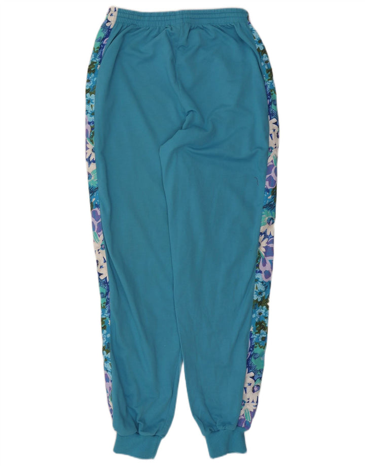 VINTAGE Womens Full Tracksuit UK 14/16 Large  Blue Floral Polyester