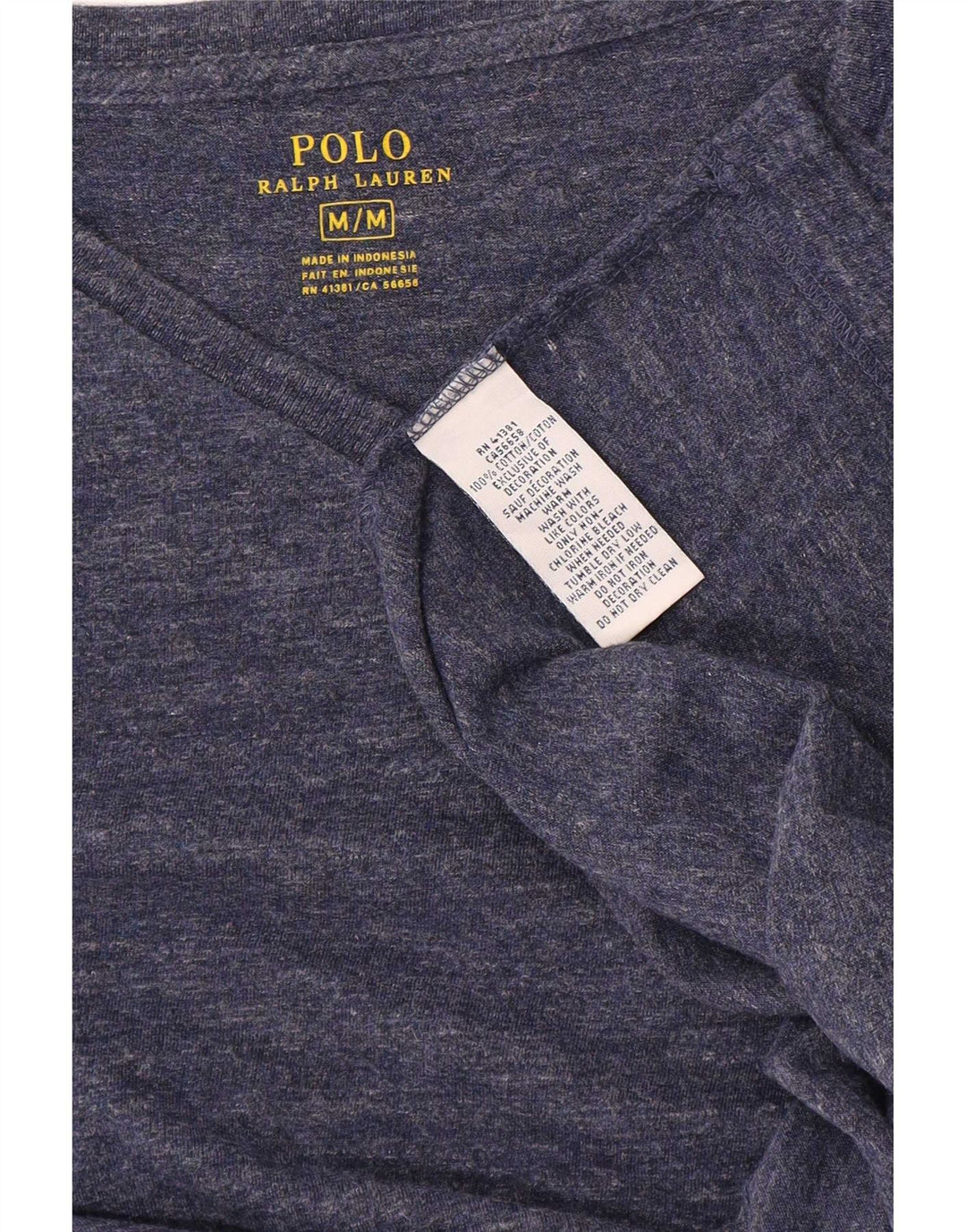 Polo Ralph Lauren Mens Top Long Sleeve Medium Navy Blue Cotton