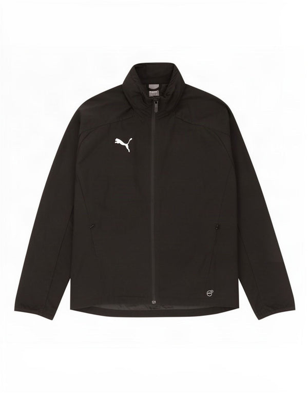 Puma Mens Hooded Rain Jacket UK 38 Medium Black Nylon