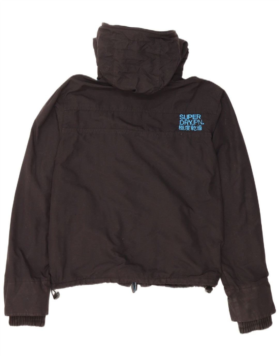 Superdry Mens Graphic Hooded Windbreaker Jacket UK 38 Medium Black Nylon