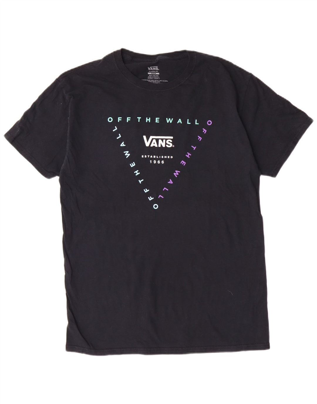 Vans Mens Classic Fit Graphic T-Shirt Top Medium Black Cotton Classic