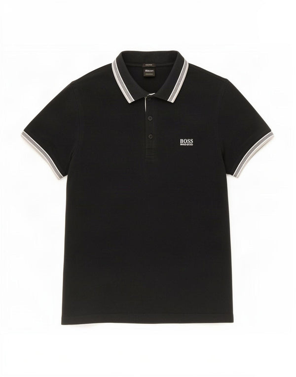 Hugo Boss Mens Regular Fit Polo Shirt Large Black Cotton