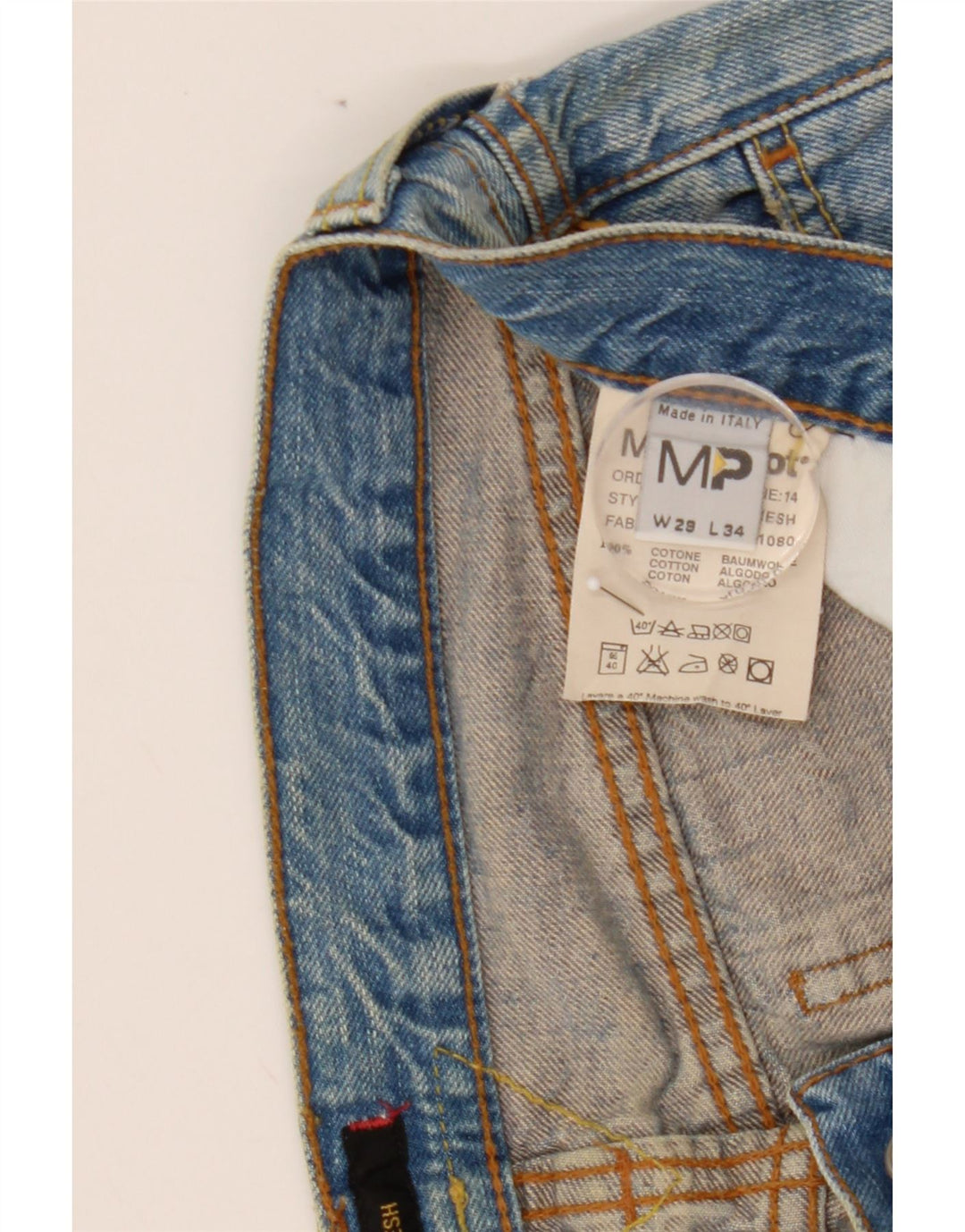 MELTIN' POT Womens Mesh Straight Jeans W28 L34 Blue Cotton Vintage Meltin' Pot and Second-Hand Meltin' Pot from Messina Hembry 