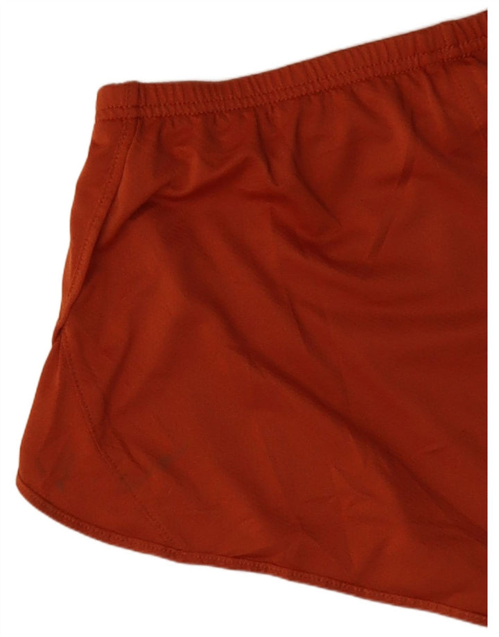 NIKE Womens Sport Shorts UK 12 Medium  Orange Polyester