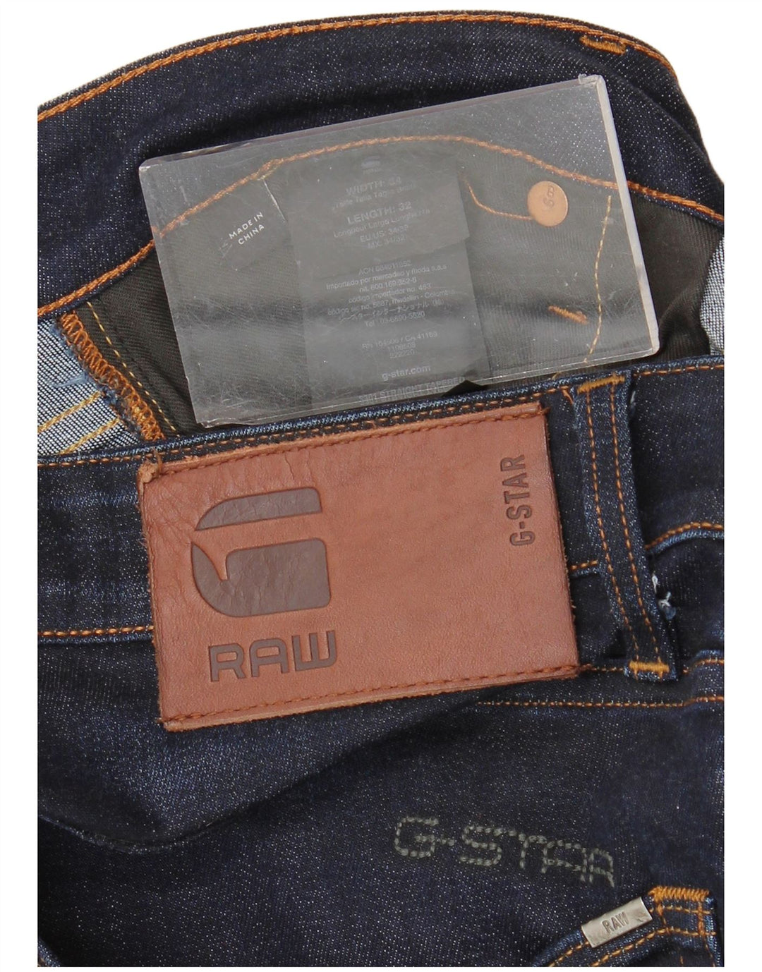 G-STAR Mens Straight Jeans W34 L32  Navy Blue Cotton