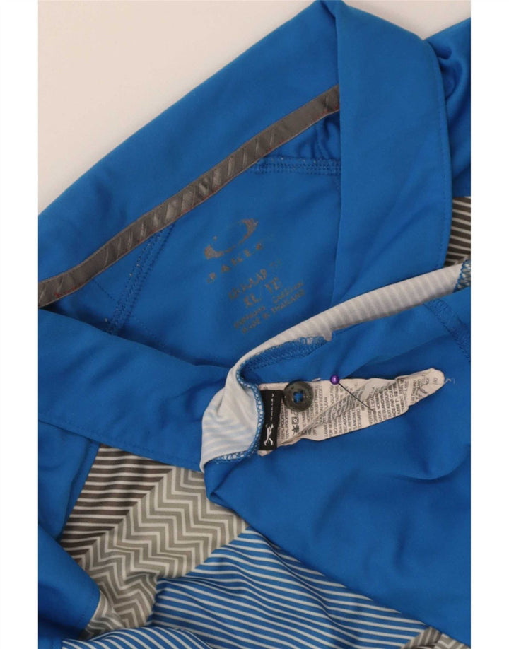 Oakley Mens Polo Shirt XL Blue Striped Polyester