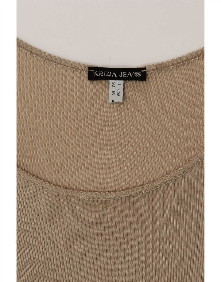 Krizia Womens Vest Top UK 20 2XL Beige