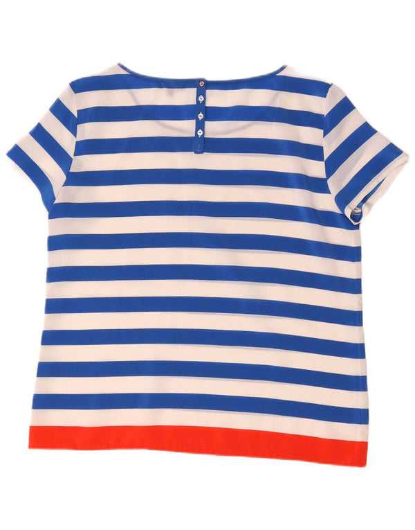 Tommy Hilfiger Womens Blouse Top UK 16 Large Blue Striped