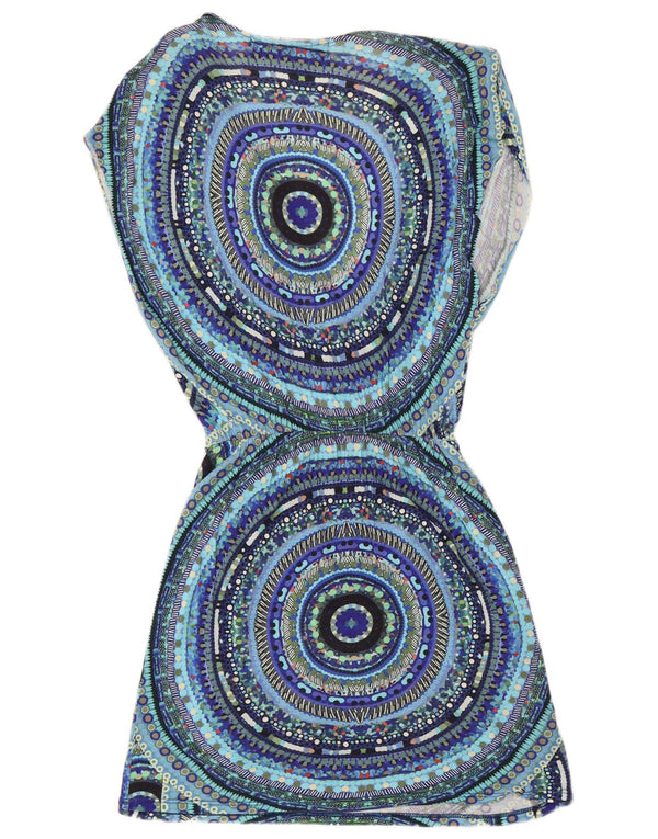 Desigual Womens Tunic Dress UK 8 Small Blue Geometric Viscose