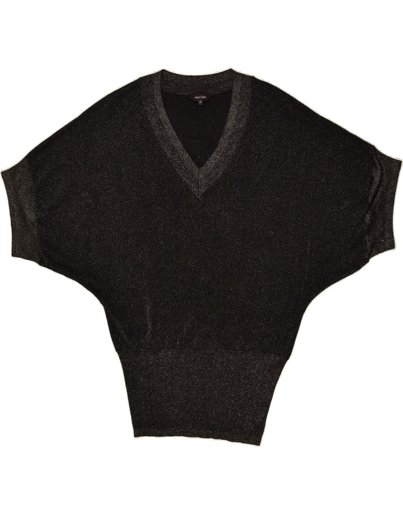PHASE EIGHT Womens Batwing V-Neck Jumper Sweater UK 12 Medium Black | Vintage Phase Eight | Thrift | Second-Hand Phase Eight | Used Clothing | Messina Hembry 