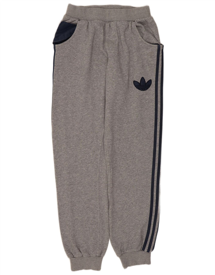 Adidas Mens Tracksuit Trousers Joggers Medium Grey Colourblock Cotton