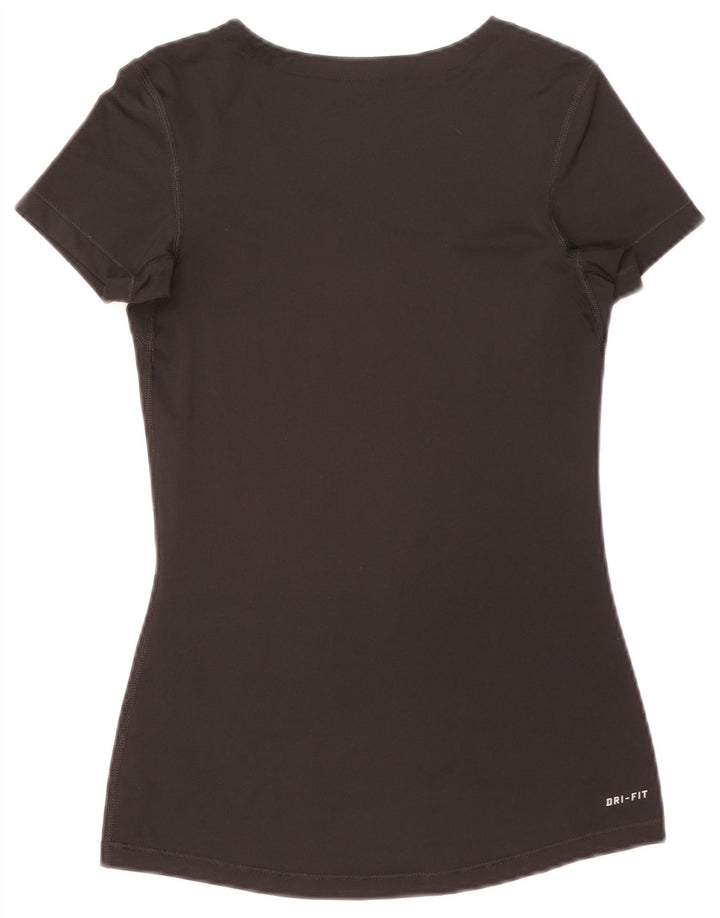 Nike Womens Dri Fit T-Shirt Top UK 8 Small Black