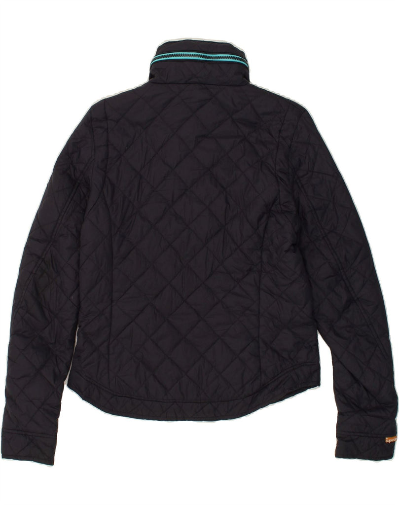 SUPERDRY Womens Quilted Jacket UK 14 Medium Navy Blue Nylon Vintage Superdry and Second-Hand Superdry from Messina Hembry 